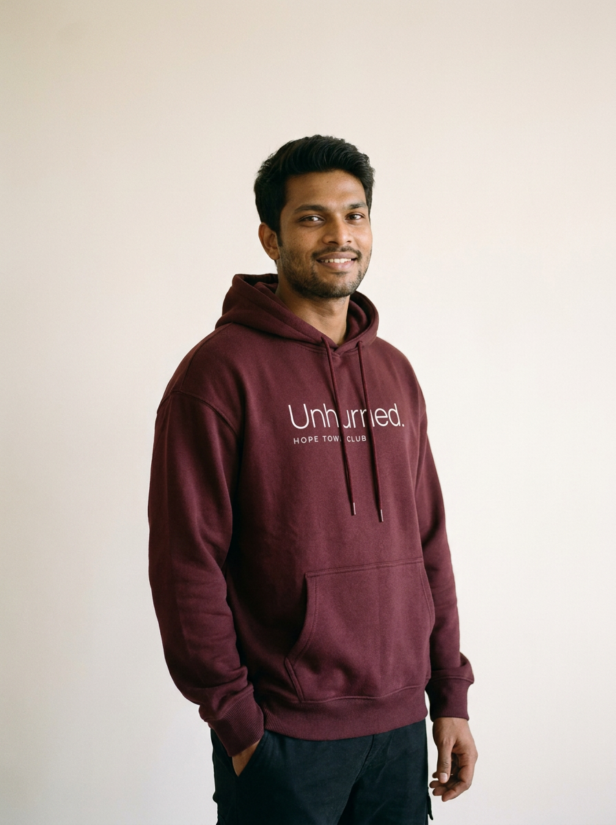 Unhurried Maroon - Hero lifestyle shot corrected
