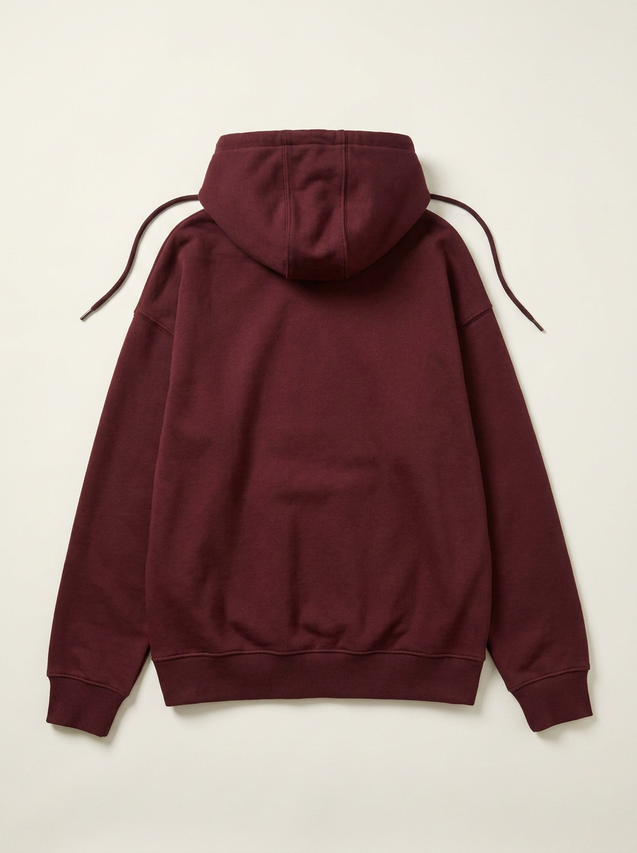 Unhurried Maroon - Product flat lay back with drawstrings
