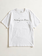 Nothing to Prove White - Product flat lay with neck label