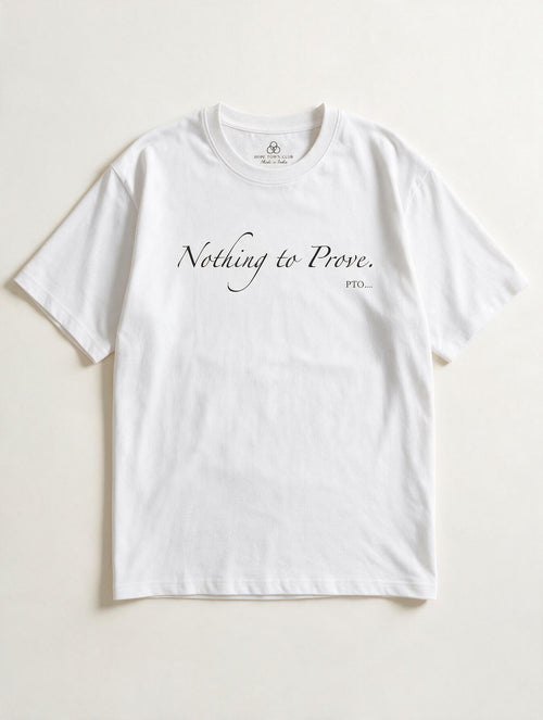 Nothing to Prove White - Product flat lay with neck label