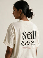 Still Here Off White - Detail close-up back print
