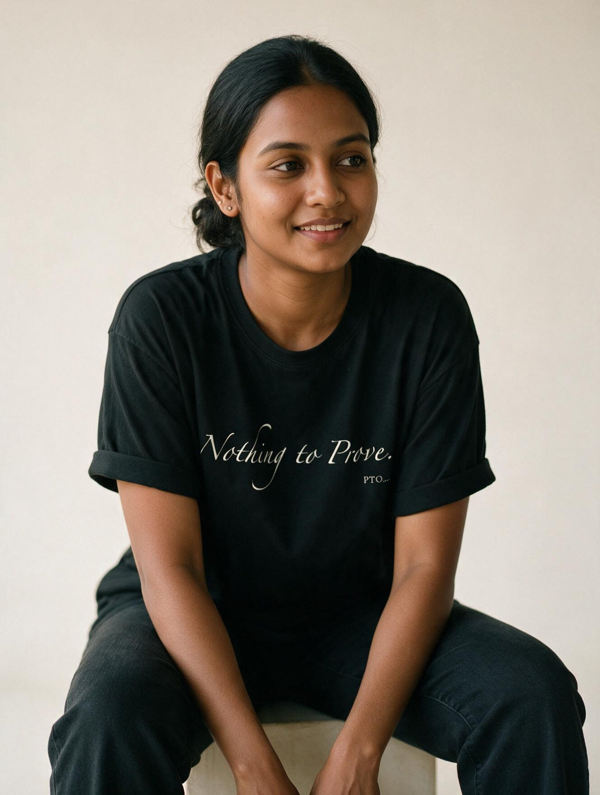 Nothing to Prove Black - Side angle seated