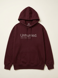 Unhurried Maroon - Product flat lay with drawstrings and neck label